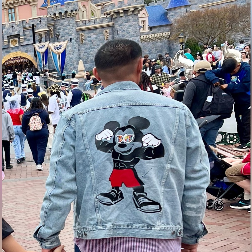 Denim Jacket with Cartoon Character Jeans jacket mickey mouse